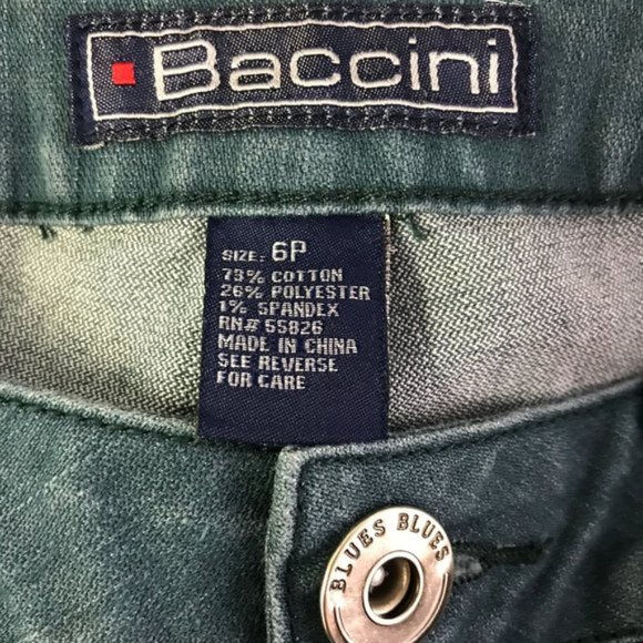 Baccini dyed denim teal capri jeans size 6P - Picture 4 of 5
